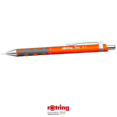 Creion Mecanic 0.7mm cu Mecanism Click si Grip Ergonomic pentru Scris, Studiu si Organizare Vizuala, Rotring Tikky 3 Portocaliu Neon [2]
