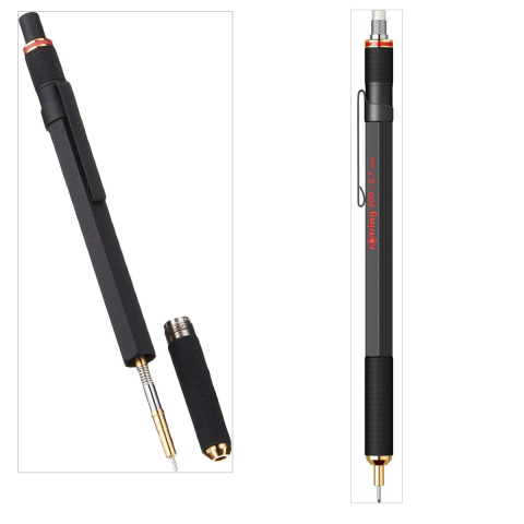 Creion Mecanic 0.7mm cu Mecanism Twist-Click pentru Desen Tehnic si Scris, cu Accesorii Placate cu Aur 23K [2]