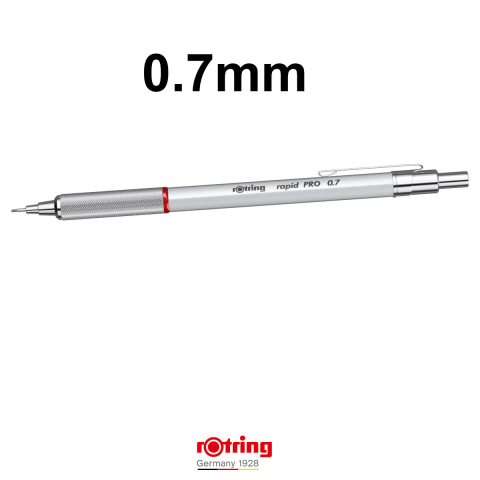 Creion Mecanic 0.7mm cu Sistem Reglabil Tarie Mina pentru Scris si Desen, cu Finisaj Argintiu si Grip Randalinat [1]