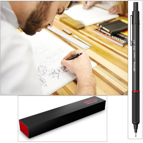 Creion Mecanic 0.7mm cu Sistem Reglabil Tarie Mina pentru Scris si Desen, cu Finisaj Negru si Grip Randalinat [5]