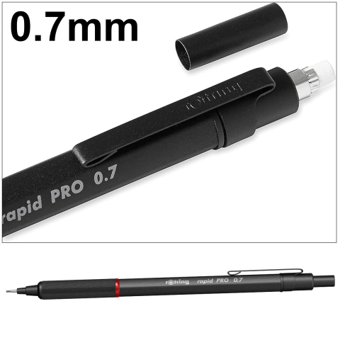 Creion Mecanic 0.7mm cu Sistem Reglabil Tarie Mina pentru Scris si Desen, cu Finisaj Negru si Grip Randalinat [1]