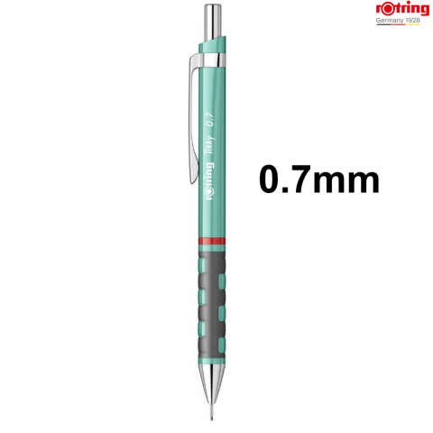Creion Mecanic 0.7mm Premium cu Clip Metalic si Grip Ergonomic pentru Birou, Durabilitate si Stil Natural, Rotring Tikky 3 Sidefat Verde [1]