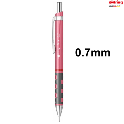 Creion Mecanic 0.7mm Premium cu Clip Metalic si Grip Ergonomic pentru Birou, Organizare si Stil Personal, Rotring Tikky 3 Sidefat Roz [1]