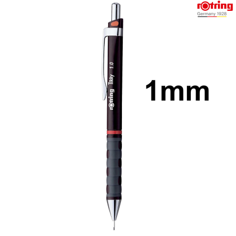 Creion Mecanic 0.9/1.0mm cu Grip din Cauciuc pentru Scris si Desen, cu Compatibilitate Duala Mina si Culoare Burgundi [1]