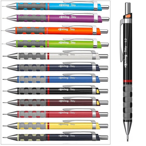 Creion Mecanic 0.9/1.0mm cu Grip din Cauciuc pentru Scris si Desen, cu Compatibilitate Duala Mina si Culoare Negru [4]