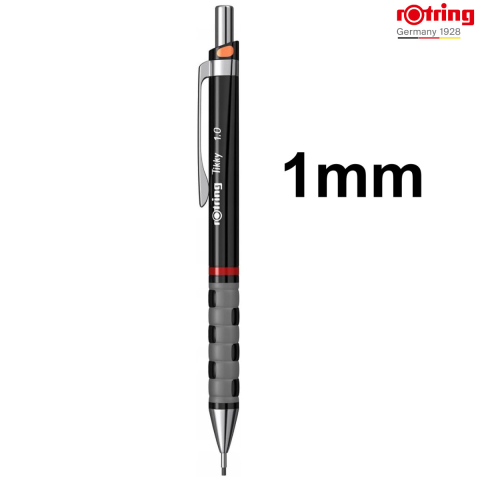 Creion Mecanic 0.9/1.0mm cu Grip din Cauciuc pentru Scris si Desen, cu Compatibilitate Duala Mina si Culoare Negru [1]