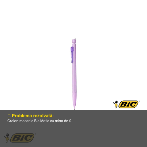 Creion mecanic Bic Matic 0.7mm, culori pastel, corp hexagonal cu radiera, pentru scris si desen [3]