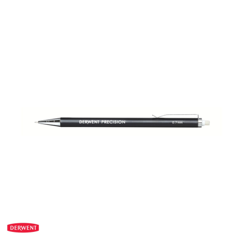 Creion mecanic Derwent Professional din metal, mina 0.7 mm HB, cu 15 mine si 2 radiere de rezerva, negru [4]