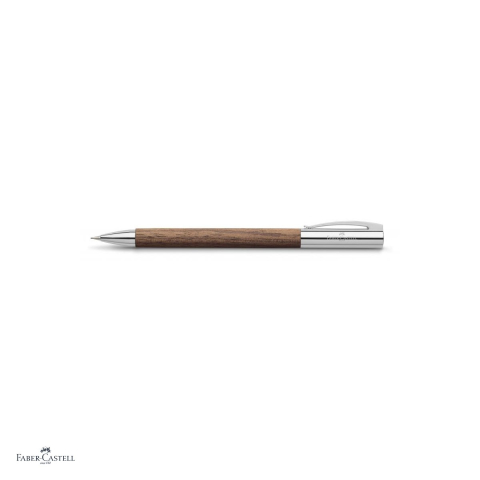 Creion mecanic Faber-Castell Ambition, mecanism rotativ, mina 0,7 mm, corp din lemn de nuc, radiera sub capac, clip metalic, ambalaj cadou, maro [3]