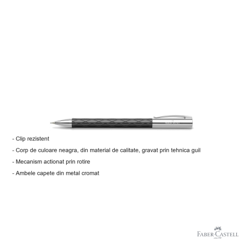 Creion mecanic Faber-Castell Ambition Rhombus, corp negru guilloche, mina 0.7 mm, pentru uz profesional [1]