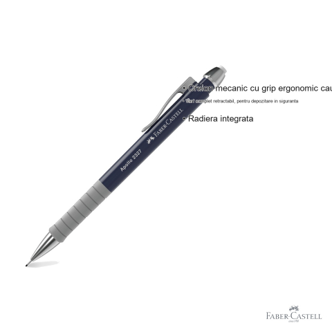 Creion mecanic Faber-Castell Apollo 0.7mm cu grip ergonomic triunghiular, pentru scriere confortabila [2]