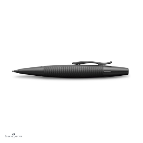 Creion mecanic Faber-Castell e-motion, mecanism rotativ, mina 1,4 mm, corp din aluminiu eloxat negru, cu guillosare elaborata, radiera sub capac, clip metalic, ambalaj cadou [3]