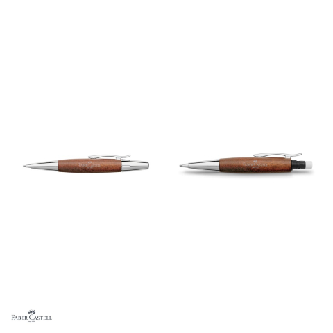 Creion mecanic Faber-Castell e-motion, mecanism rotativ, mina 1,4 mm, corp din lemn de par baituit brun-roscat, radiera sub capac, clip metalic, ambalaj cadou [3]