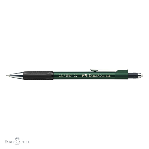 Creion mecanic Faber-Castell Grip 1347, 0.7mm, grip cauciucat, radiera retractabila, verde [3]