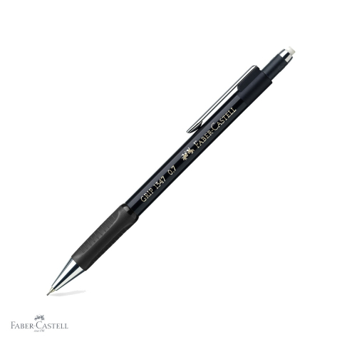Birotica papetarie - Creion mecanic Faber-Castell Grip 1347, 0.7mm, radiera retractabila, pentru scris profesional