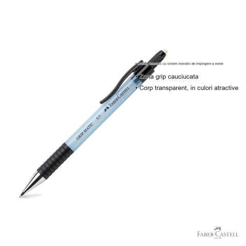 Creion mecanic Faber-Castell Grip-Matic 1375 0.5mm cu zona grip cauciucata, pentru scriere precisa [2]