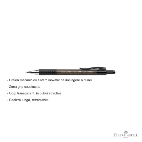 Creion mecanic Faber-Castell Grip-Matic 1375, 0.5mm, grip cauciucat, pentru scriere precisa [1]