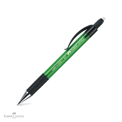 Birotica papetarie - Creion mecanic Faber-Castell Grip-Matic 1377 verde, mina 0.7mm, sistem automat