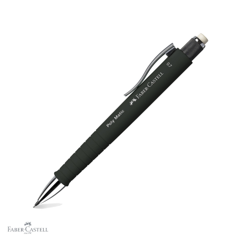 Birotica papetarie - Creion mecanic Faber-Castell Poly Matic 0.7mm negru, grip ergonomic triunghiular