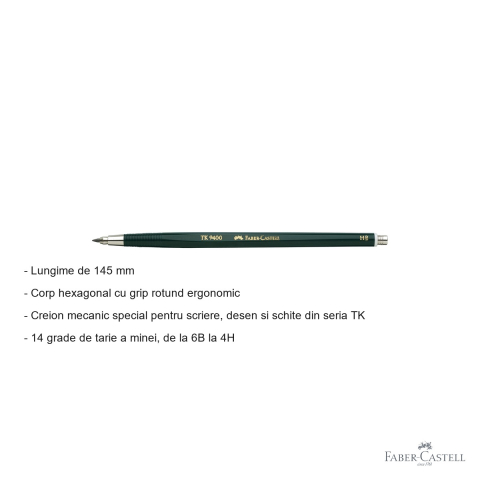 Creion mecanic Faber-Castell TK 9400 2mm HB pentru desen tehnic si schite [1]