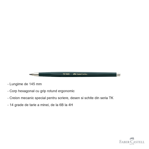 Creion mecanic Faber-Castell TK-9400 2mm pentru desen tehnic si schite profesionale [1]