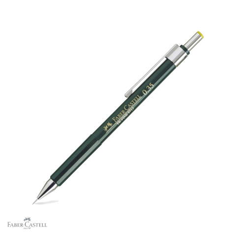 Creioane mecanice - Creion mecanic Faber-Castell TK-Fine 0.35mm cu varf retractabil pentru desen tehnic