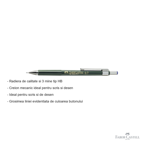 Creion mecanic Faber-Castell TK-Fine 0.7mm cu varf retractabil pentru scris si desen [1]