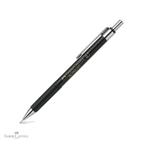 Birotica papetarie - Creion mecanic Faber-Castell TK-Fine 2317 0.7mm negru, varf retractabil, pentru scris si desen tehnic