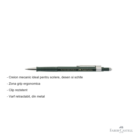 Creion mecanic Faber-Castell TK-Fine Executive 0.7mm, varf retractabil, pentru scriere si desen tehnic [1]