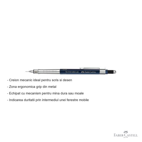 Creion mecanic Faber-Castell TK-Fine Vario L 0.5mm, mecanism reglabil, grip metalic ergonomic [1]
