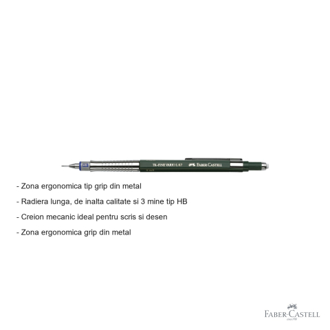 Creion mecanic Faber-Castell TK-Fine Vario L 0.7mm cu mecanism duritate ajustabila, pentru scris si desen tehnic [1]