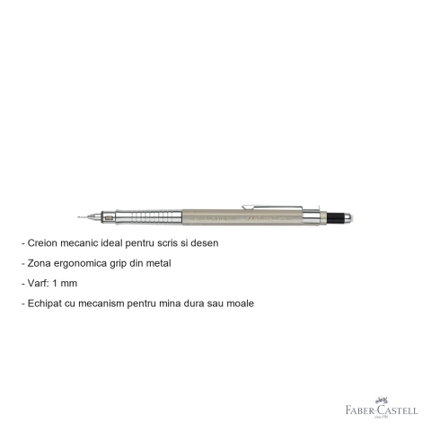 Creion mecanic Faber-Castell TK-Fine Vario L 1.0mm, corp auriu sampanie, pentru scris si desen tehnic [1]