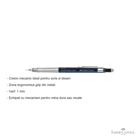 Creion mecanic Faber-Castell TK-Fine Vario L 1.0mm cu grip metalic pentru scris si desen [1]