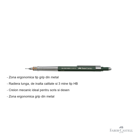 Creion mecanic Faber-Castell TK-Fine Vario L.9 1.0mm, grip ergonomic metalic, pentru scris si desen tehnic [1]