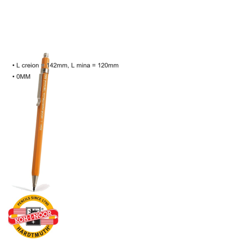 Creion mecanic metalic Koh-I-Noor, mina 2mm, corp hexagonal galben, cu ascutitoare integrata, pentru scris si desen tehnic [2]