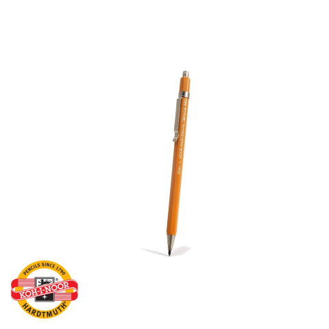 Creioane si ascutitori - Creion mecanic metalic Koh-I-Noor, mina 2mm, corp hexagonal galben, cu ascutitoare integrata, pentru scris si desen tehnic