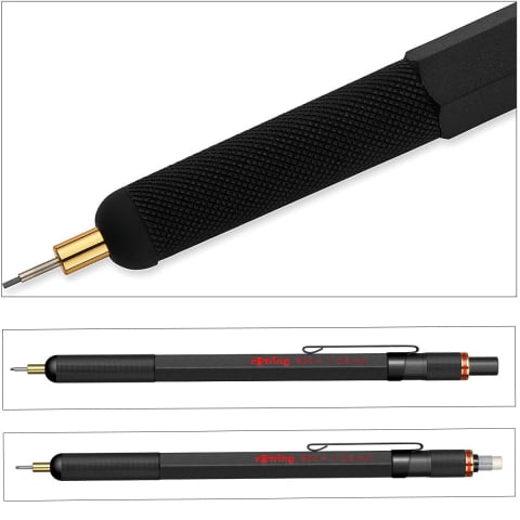 Creion Mecanic Profesional 0.5mm pentru Desen Tehnic, Scris si Utilizare pe Tableta, cu Accesorii Placate cu Aur 23K si Grip Randalinat [2]