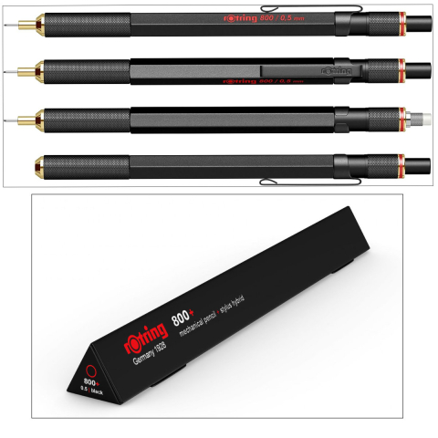 Creion Mecanic Profesional 0.5mm pentru Desen Tehnic, Scris si Utilizare pe Tableta, cu Accesorii Placate cu Aur 23K si Grip Randalinat [3]