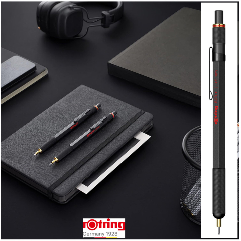 Creion Mecanic Profesional 0.5mm pentru Desen Tehnic, Scris si Utilizare pe Tableta, cu Accesorii Placate cu Aur 23K si Grip Randalinat [4]