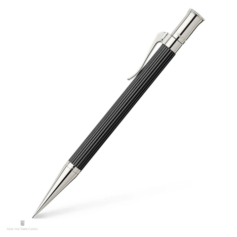 Creioane si ascutitori - Creion mecanic rotativ Graf von Faber-Castell Classic Ebony, mina 0.7 mm B, corp din lemn de abanos