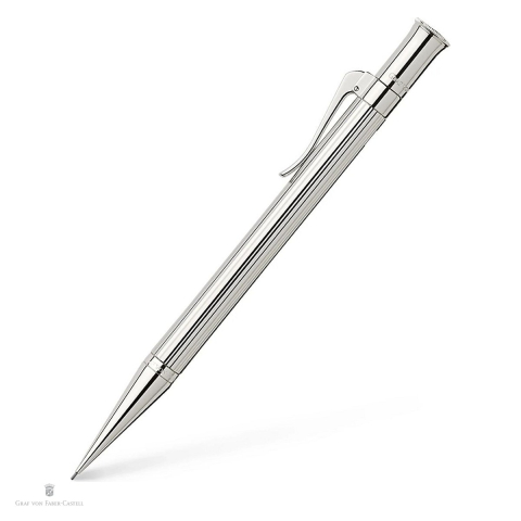 Birotica papetarie - Creion mecanic rotativ Graf von Faber-Castell Classic Platinum, mina 0.7 mm B, placat cu platina