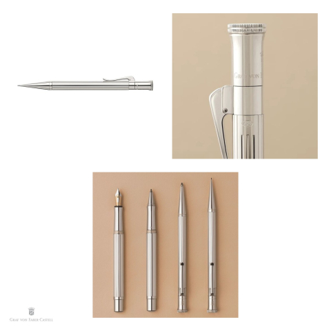 Creion mecanic rotativ Graf von Faber-Castell Classic Silver, mina 0.7 mm B, corp din argint 925 [3]