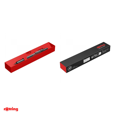 Creion mecanic Rotring 600, mina 0.5 mm, corp hexagonal din alama, cu radiera, negru [3]