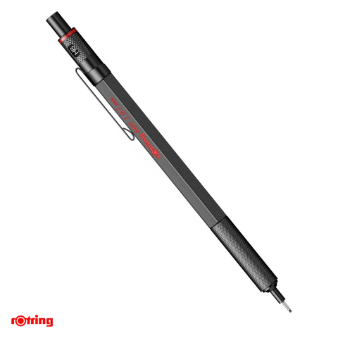 Instrumente de scris - Creion mecanic Rotring 600, mina 0.7 mm, corp din alama, negru