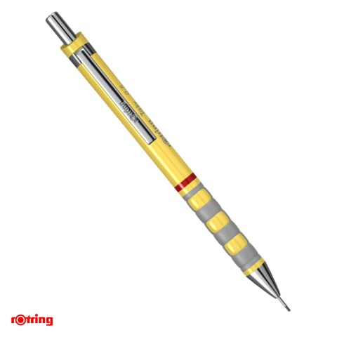 Instrumente de scris - Creion mecanic Rotring Tikky 3, mina 0.5 mm, cu radiera, grip din cauciuc, galben