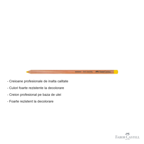 Creion pastel pe baza de ulei Faber-Castell Pitt, galben Napoli, pentru detalii fine si contururi [1]