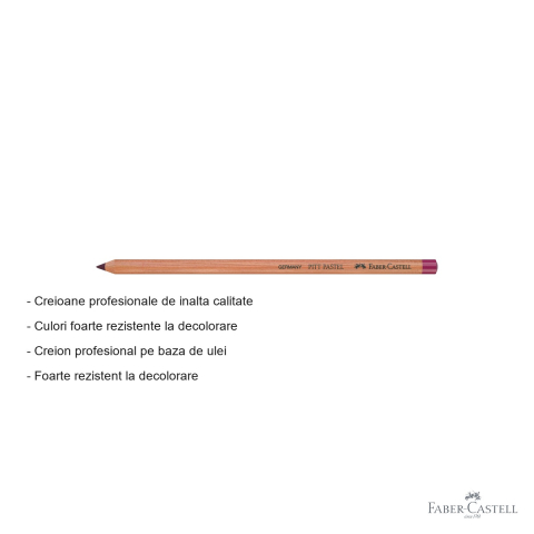 Creion pastel pe baza de ulei Faber-Castell Pitt, rosu-violet, pentru detalii fine si contururi [1]