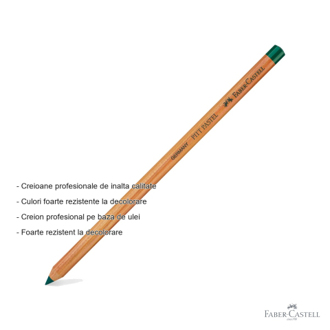 Creion pastel pe baza de ulei Faber-Castell Pitt, verde Hooker, pentru detalii fine si contururi [1]