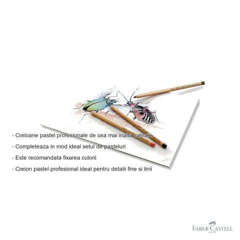 Creion pastel Pitt Faber-Castell, gri cald IV, mina groasa 4.3 mm, pentru detalii fine si tehnici profesionale [1]