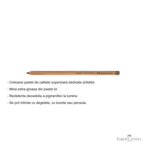 Creion pastel Pitt Faber-Castell, maro clar, mina extra-groasa 4.3 mm, pentru artisti [1]